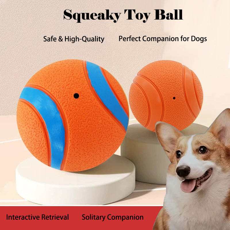 Pet Dental Chew Toy - Elastic Indestructible Dog Squeaky Ball Toy