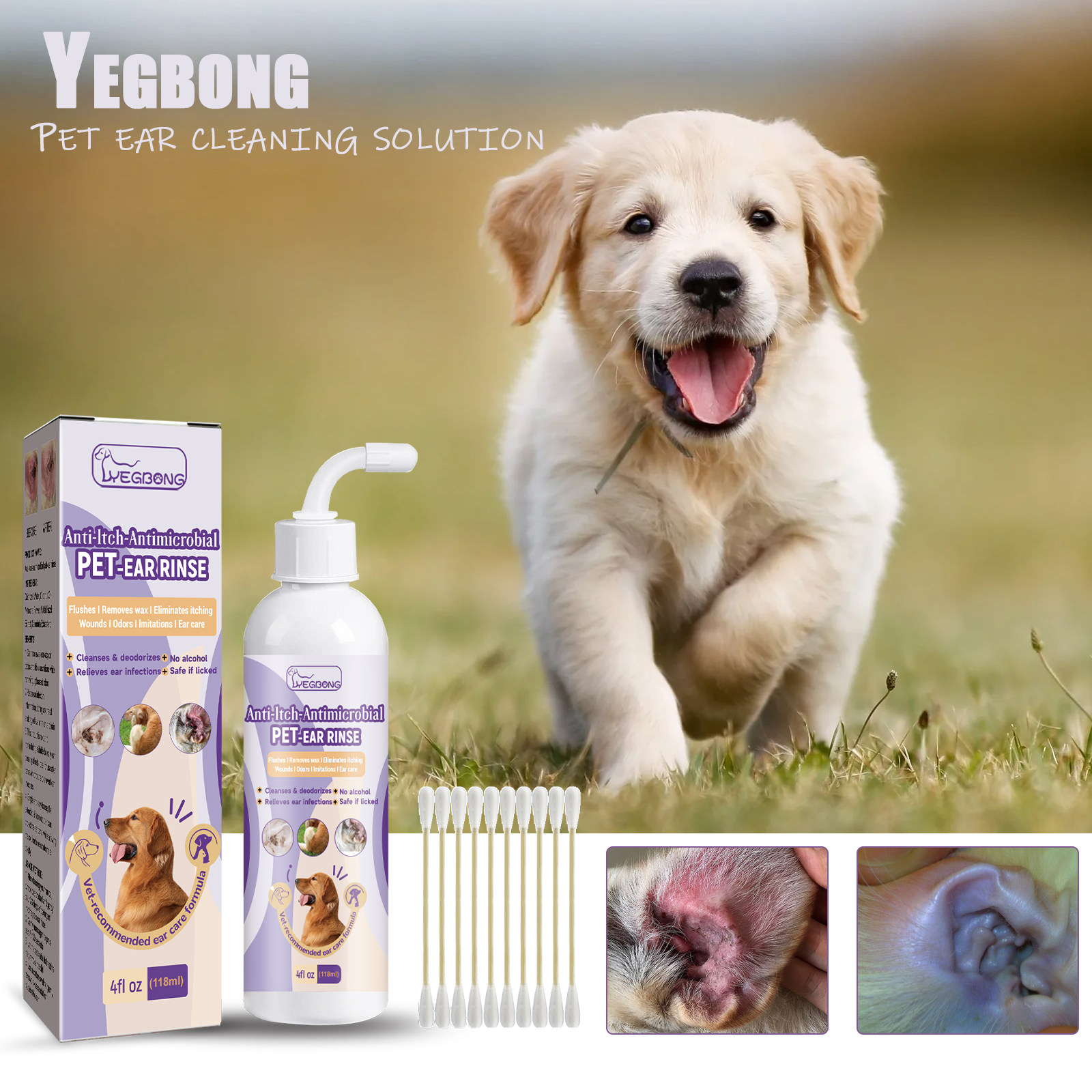 Pet Ear Cleaner - Yegbong-Pet Ear Cleaner for Cats and