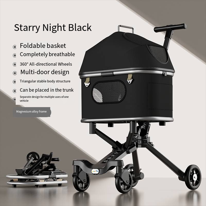 Pet Stroller Carrier - Magnesium alloy body pet stroller Pet