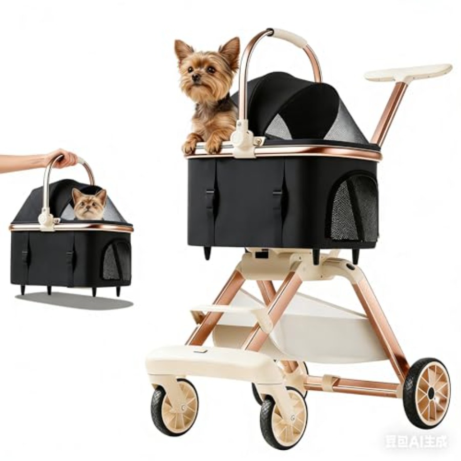Pet Stroller Carrier - All-Terrain Pet Stroller for Small Medium