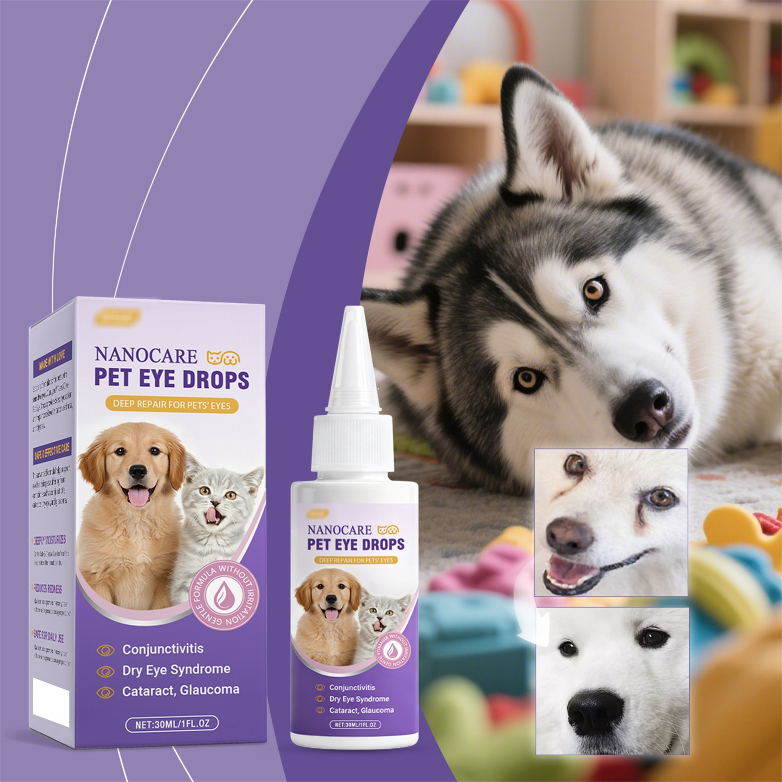 Pet Ear Cleaner - 30ml Pet Eye Drops For Dogs