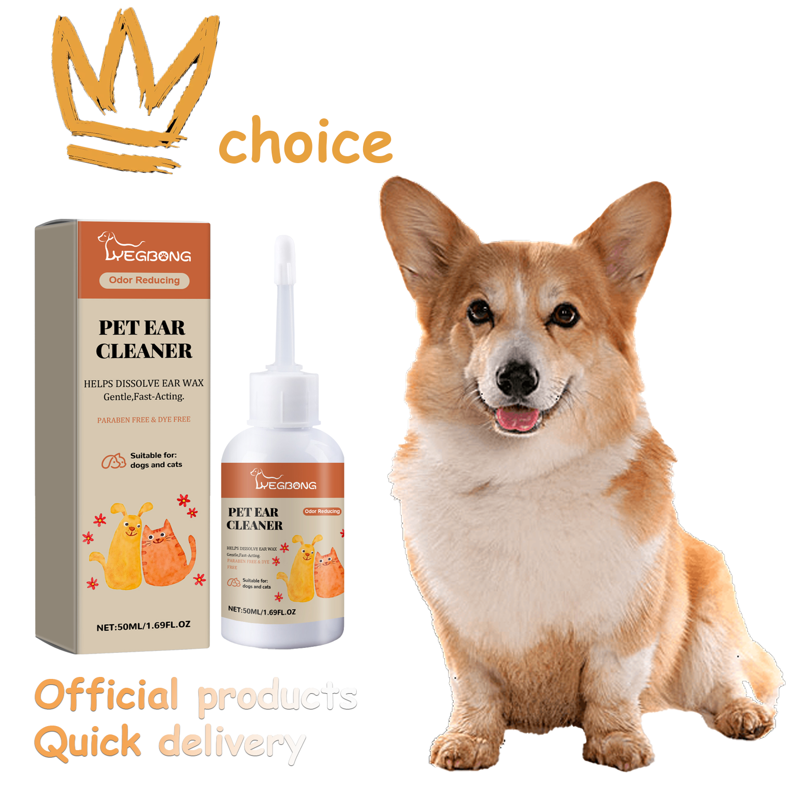 Pet Ear Cleaner - 50ml Pet Ear Drops for Cats