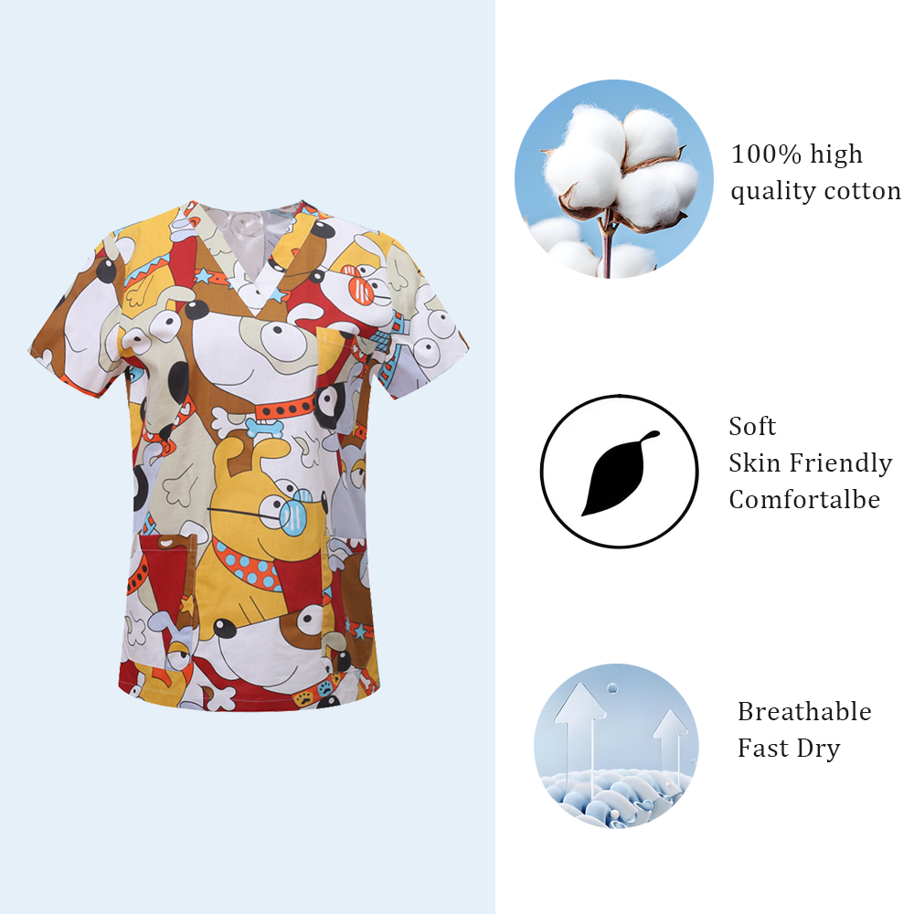 Flowers Scrubs Medical Uniform - огляд і ціна Pet Supplies Jersey