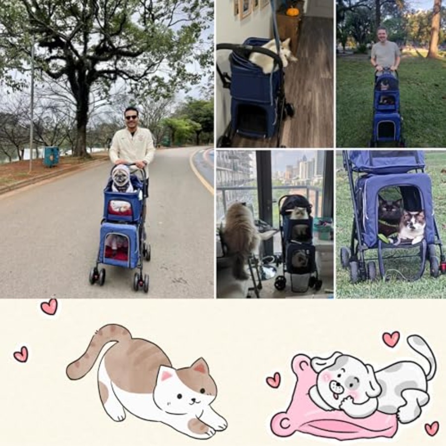 Double Dog Stroller for 2 Dogs - огляд і ціна Pet Stroller Carrier