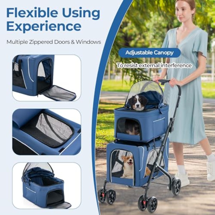 Double Dog Stroller for 2 Dogs - огляд і ціна Pet Stroller Carrier