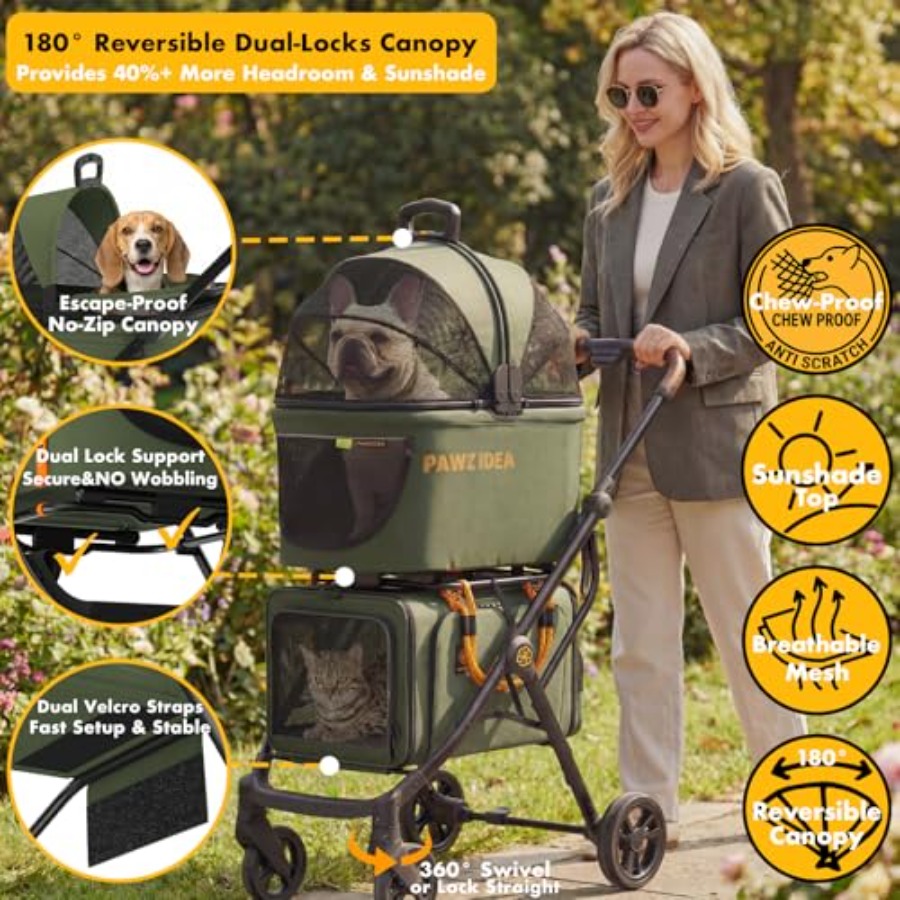 Double pet stroller for travel - огляд і ціна Pet Stroller Carrier