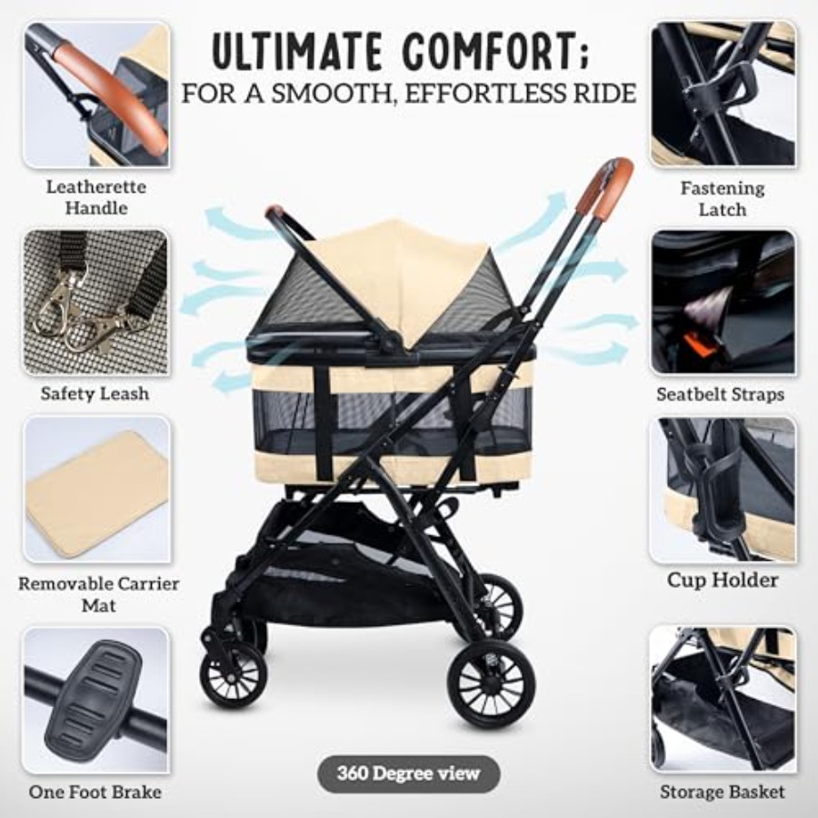 Pet Stroller with Detachable C - огляд і ціна Pet Stroller Carrier