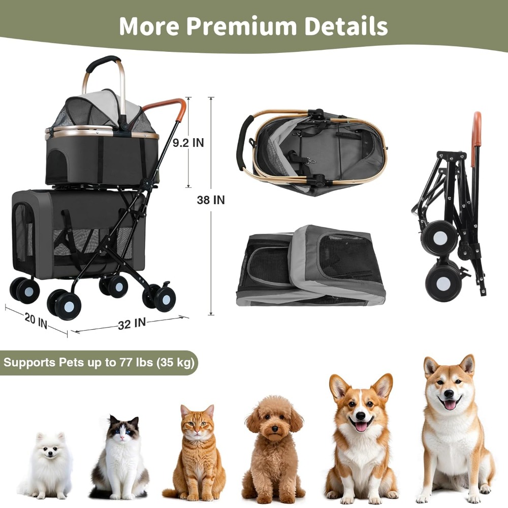 Double Pet Stroller for Dogs & - огляд і ціна Pet Stroller Carrier