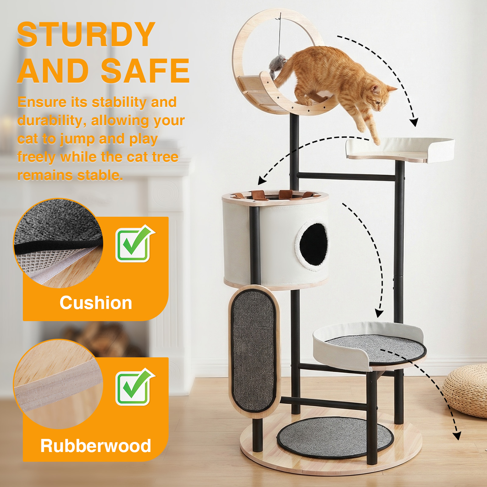 66-Inch Cat Tree with Scratchi - огляд і ціна Pet X Supplies & Tack Howell