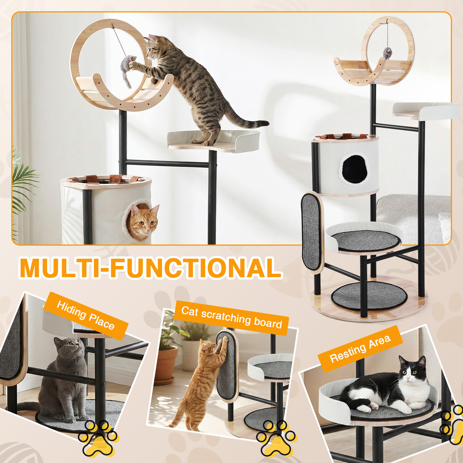 66-Inch Cat Tree with Scratchi - огляд і ціна Pet X Supplies & Tack Howell
