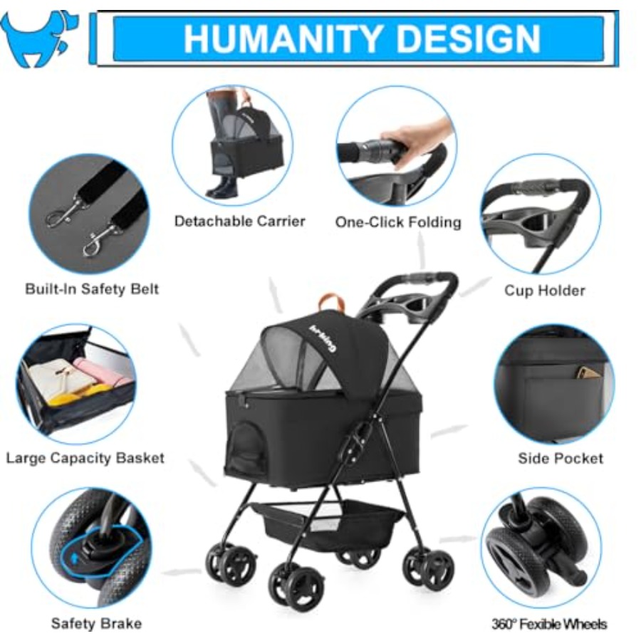 3-in-1 Pet Stroller for Small  - огляд і ціна Pet Stroller Carrier