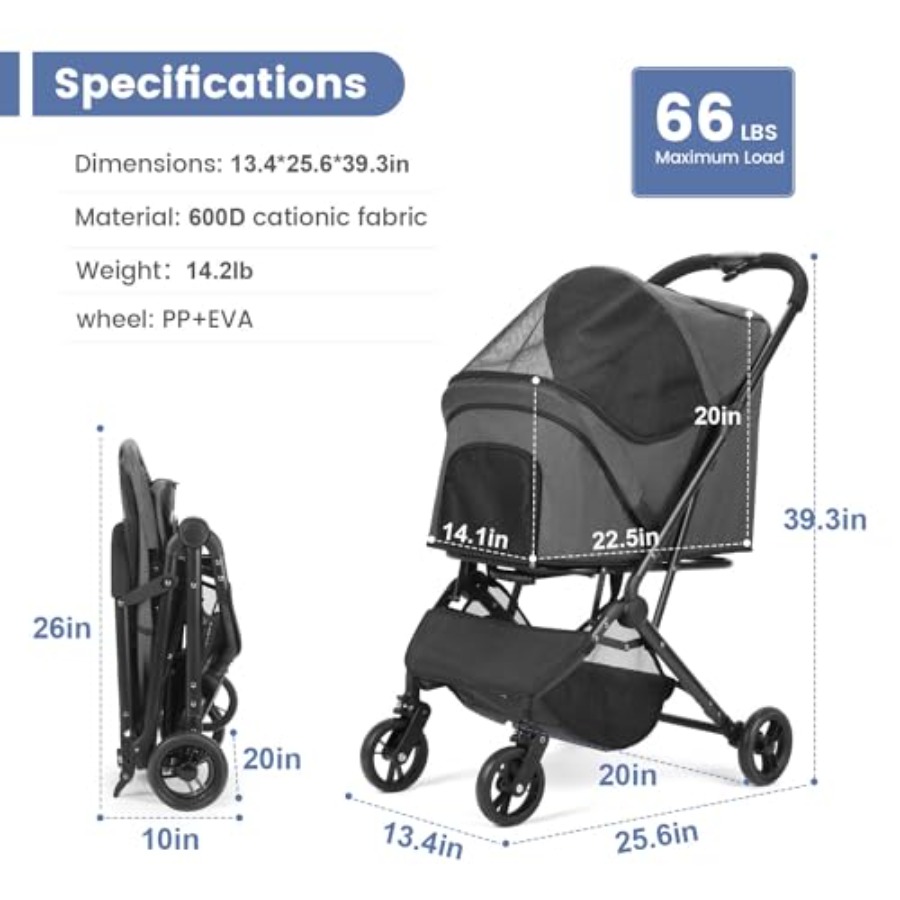 Pet Stroller for Medium Small  - огляд і ціна Pet Stroller Carrier