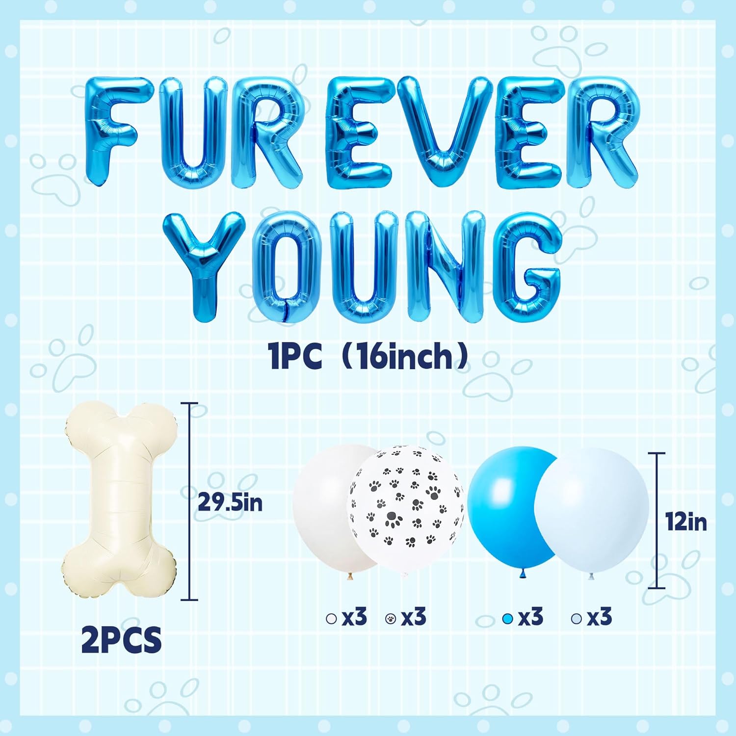 15 PCS Blue Dog Birthday Party - огляд і ціна Pet Supplies Young