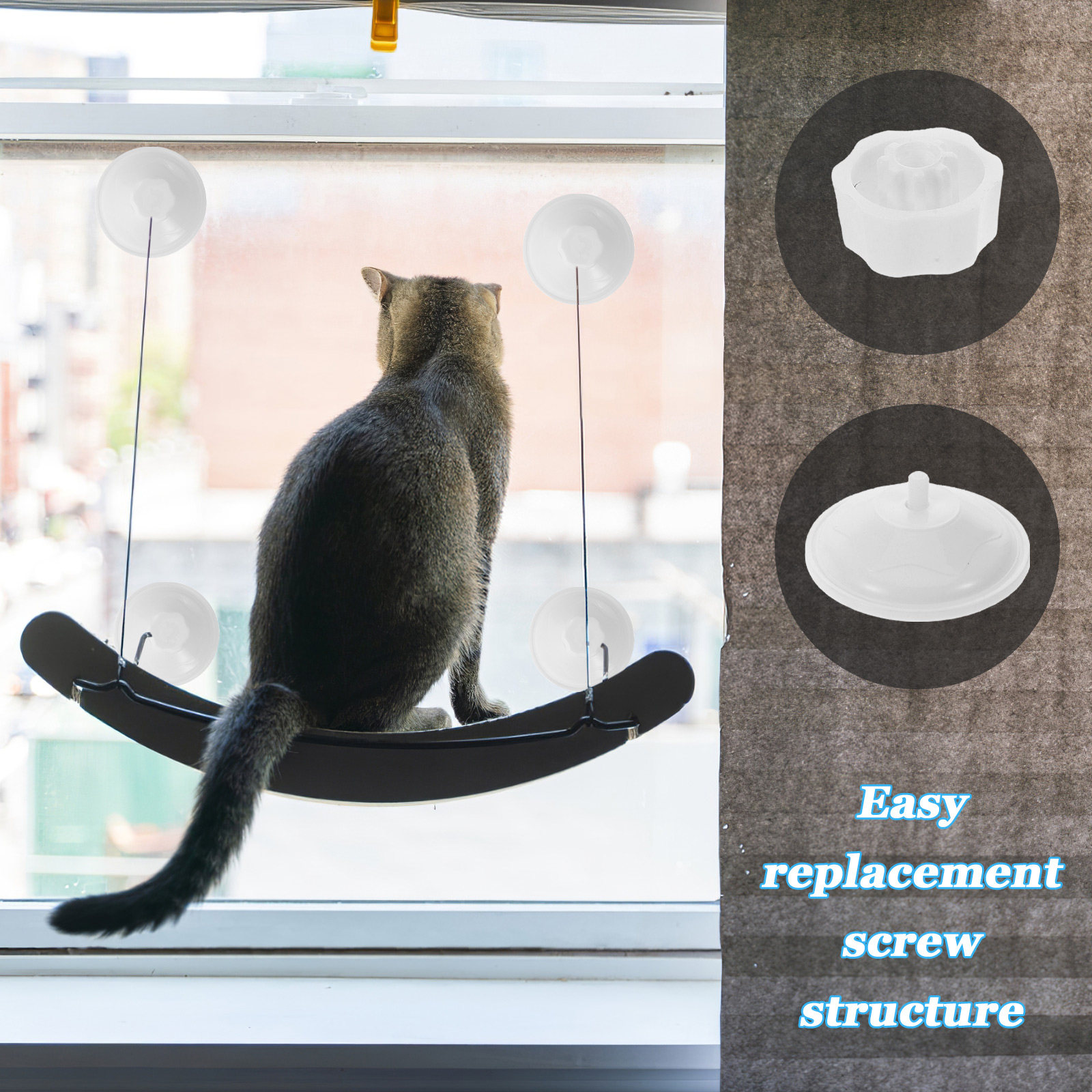 4Pcs Cat Hammock Suction Cups  - огляд і ціна Cat Window Perch