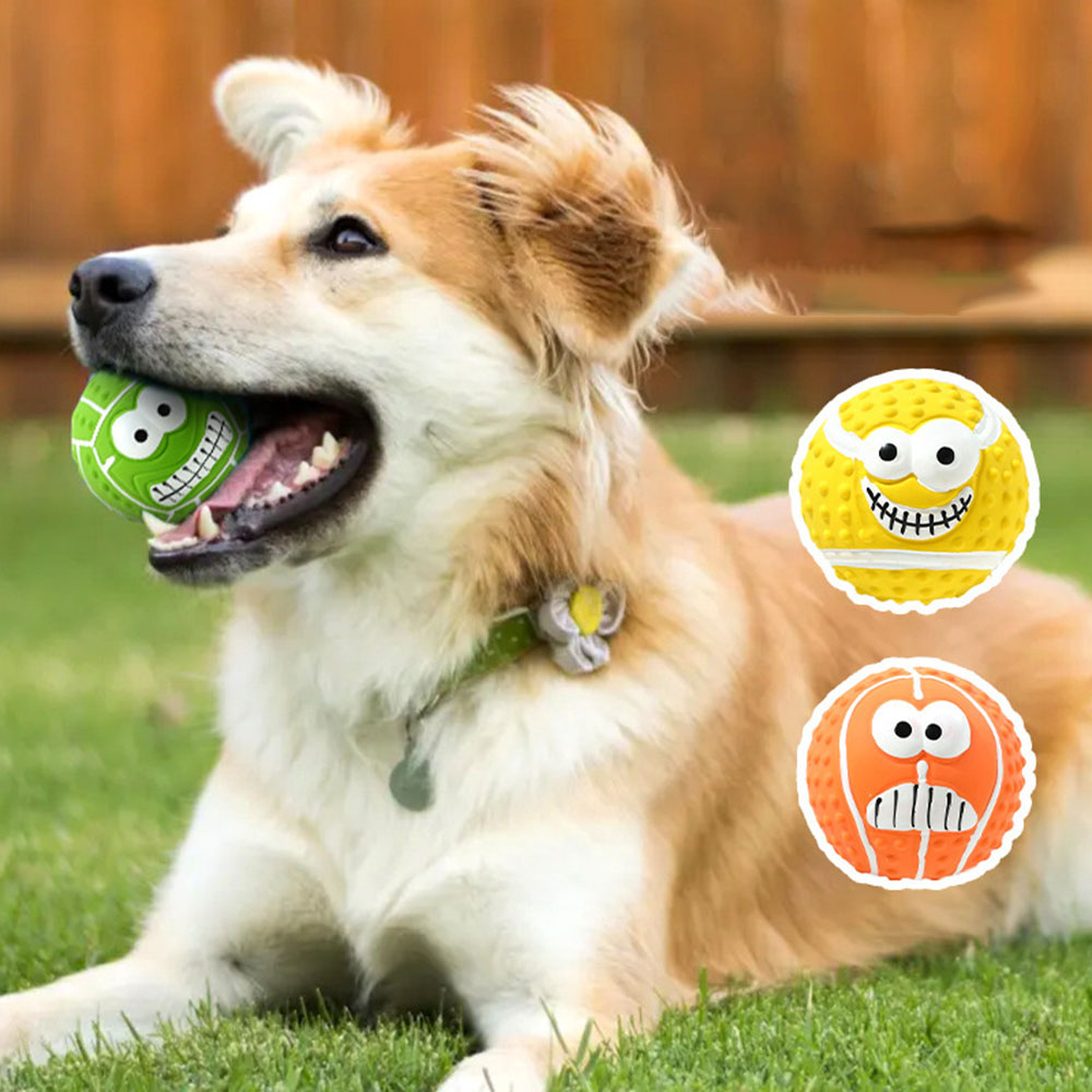 Smiley Face Latex Squeaky Toy  - огляд і ціна Pet Dental Chew Toy