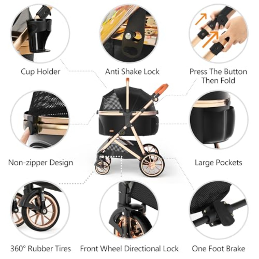 4 Wheels Pet Stroller for Smal - огляд і ціна Pet Stroller Carrier