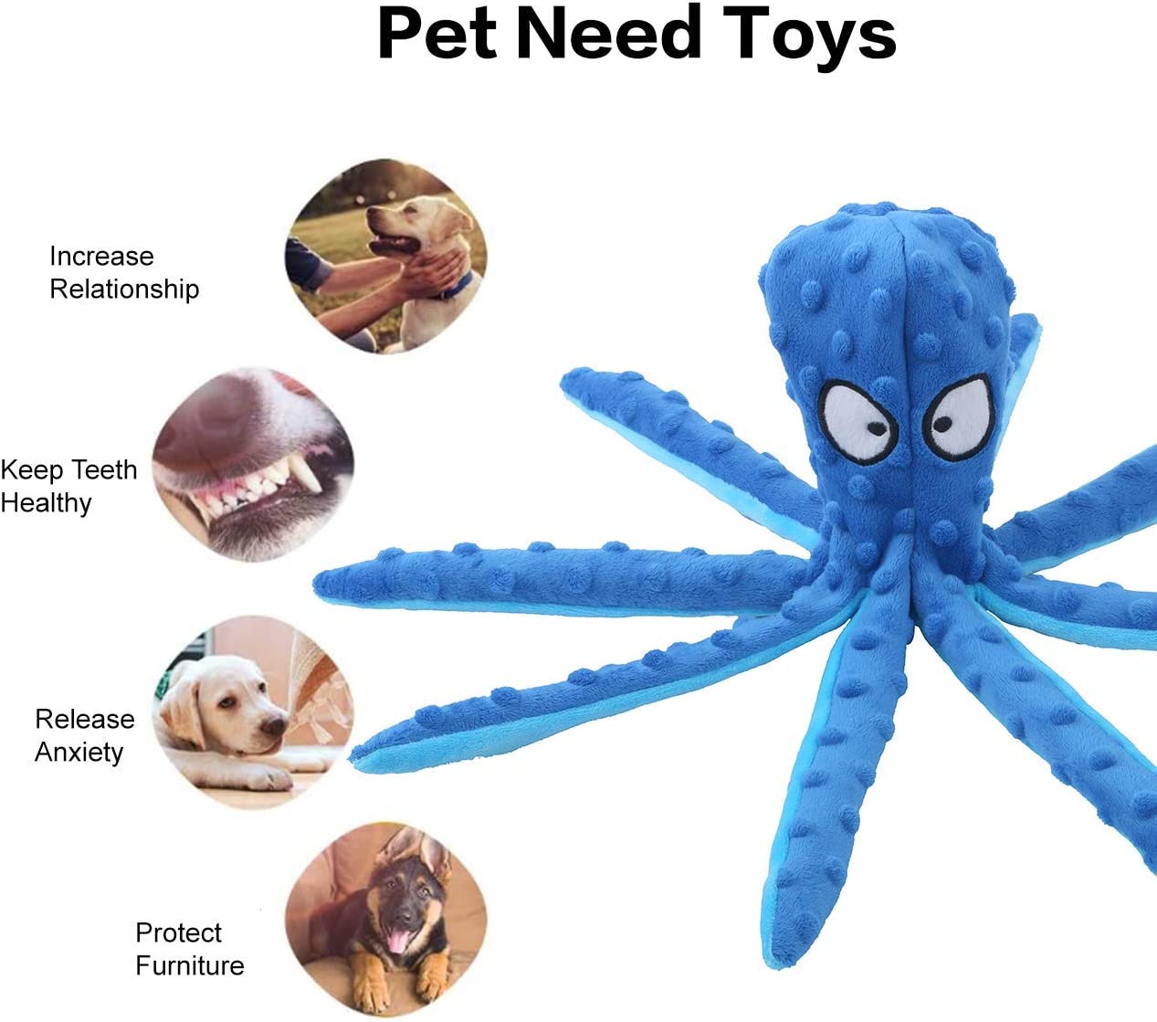 Pet Plush Dog Toy Voice Octopu - огляд і ціна Pet Dental Chew Toy