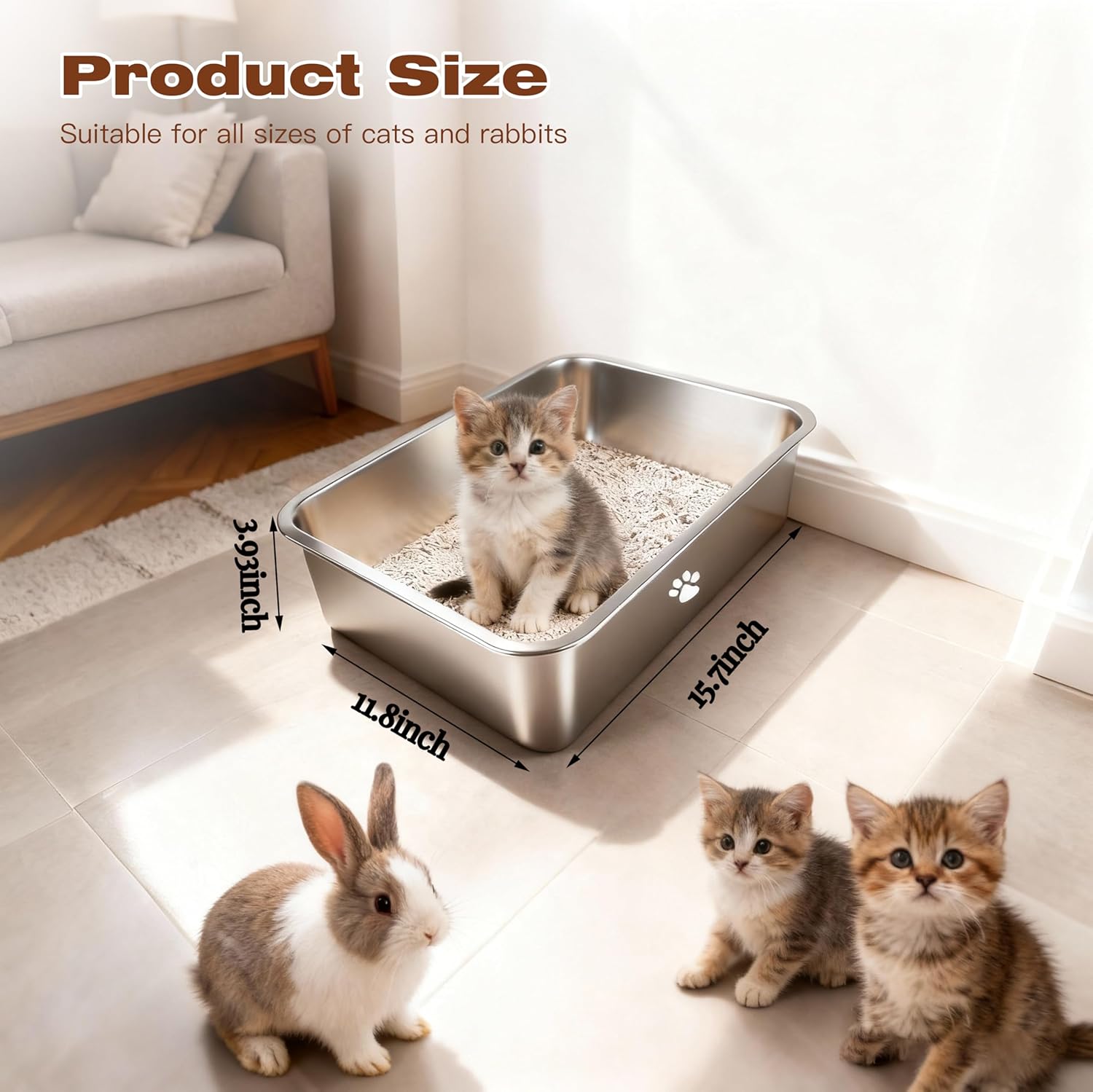 Stainless Steel Cat Litter Box - огляд і ціна Pet X Supplies & Tack Howell