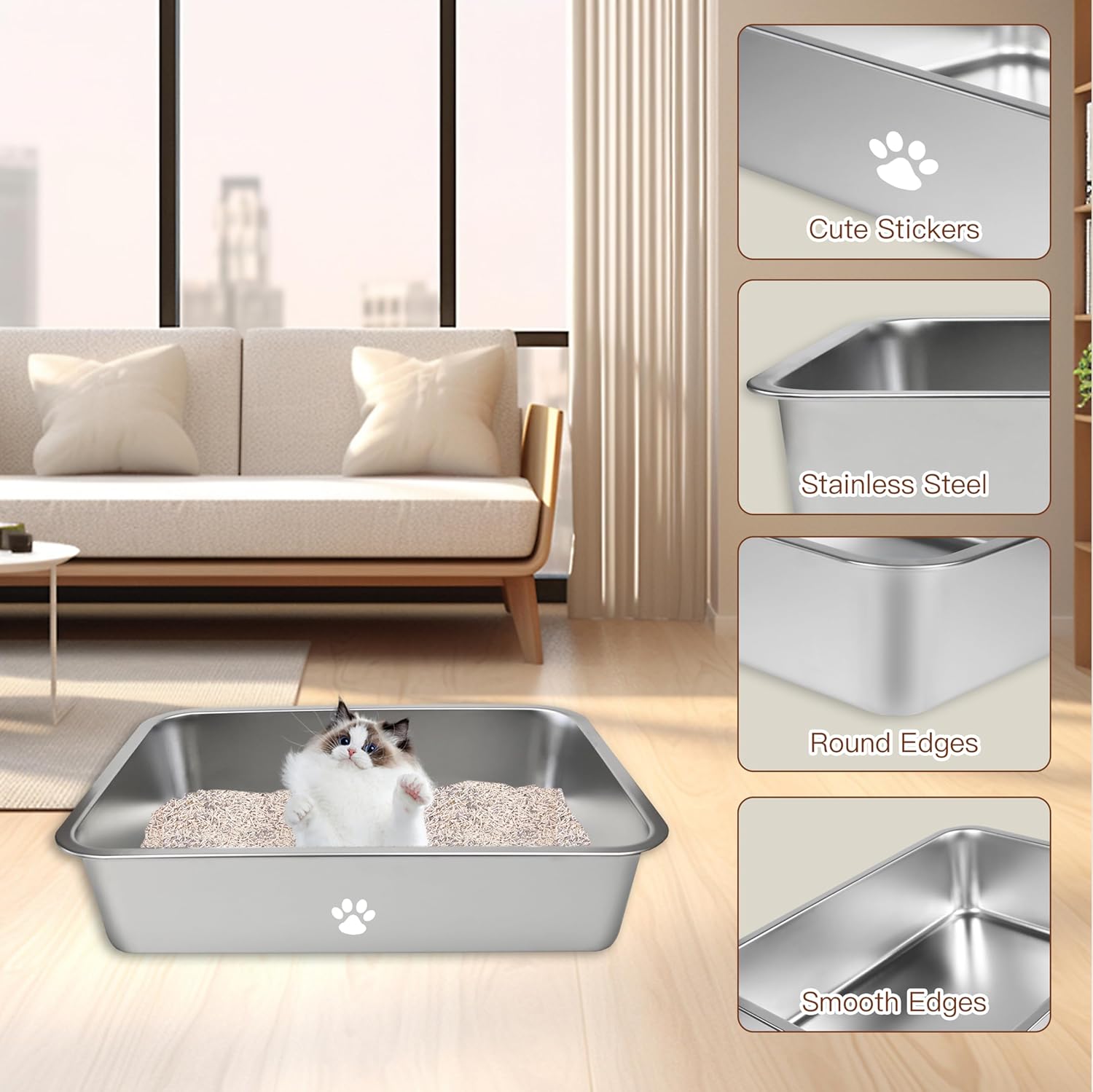 Stainless Steel Cat Litter Box - огляд і ціна Pet X Supplies & Tack Howell