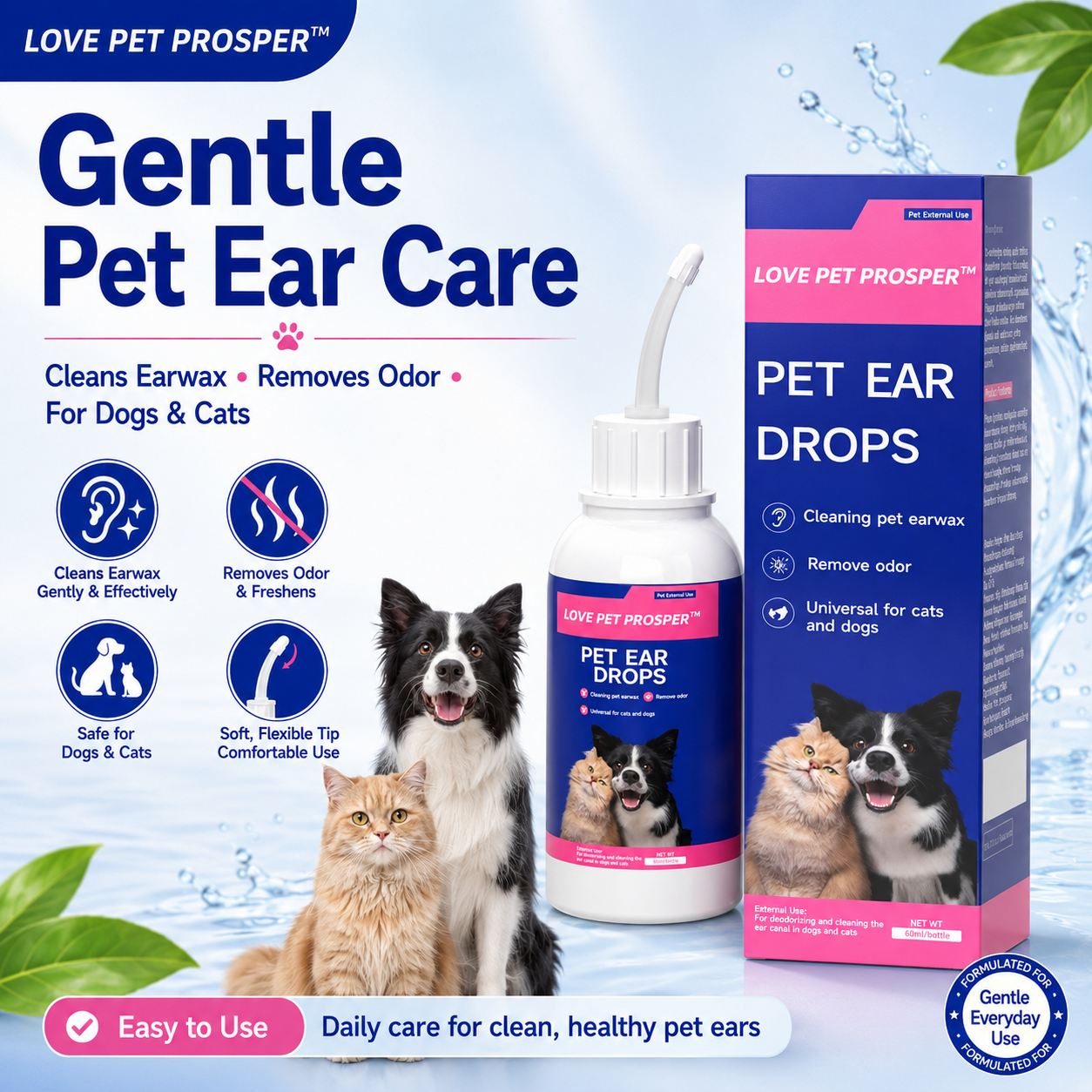LOVE PET PROSPER Pet Ear Drops - огляд і ціна Pet Ear Cleaner