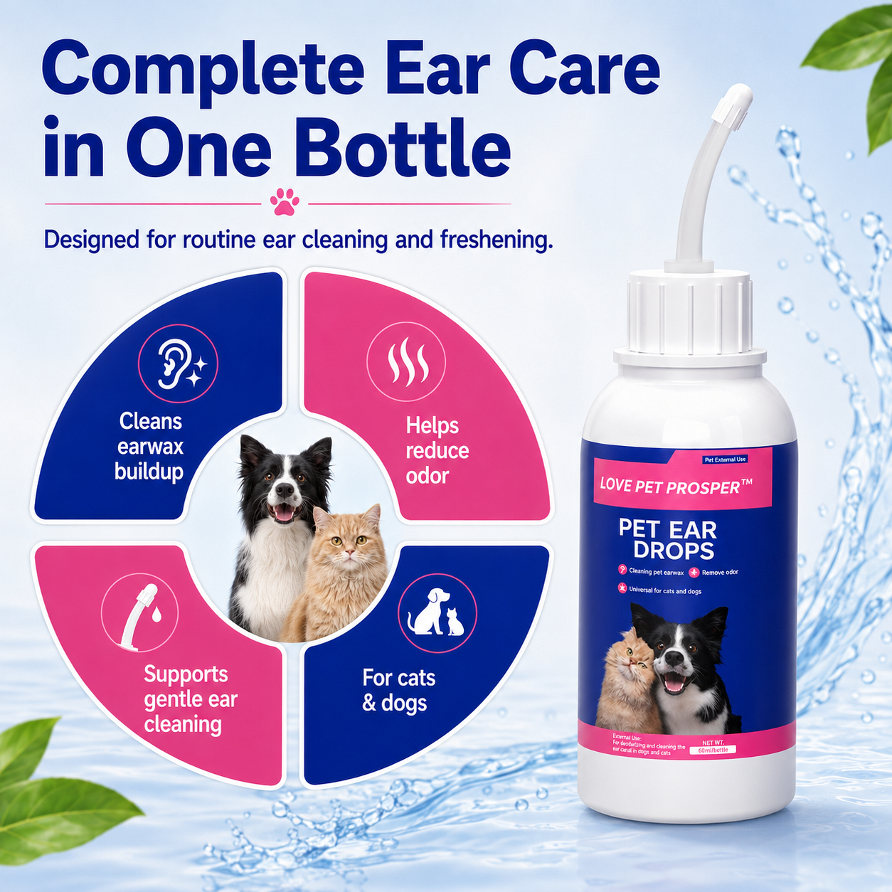 LOVE PET PROSPER Pet Ear Drops - огляд і ціна Pet Ear Cleaner